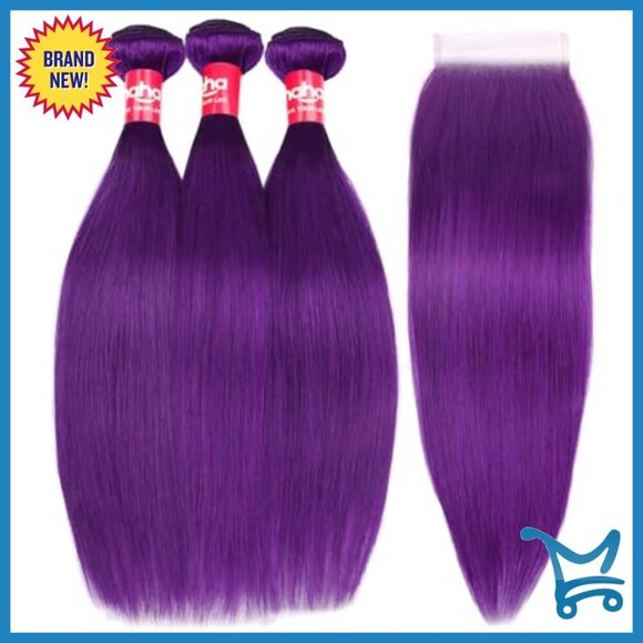 Human Hair Extensions 18in Straight Virgin Hair 3 Bundles Lace Closure main image 5